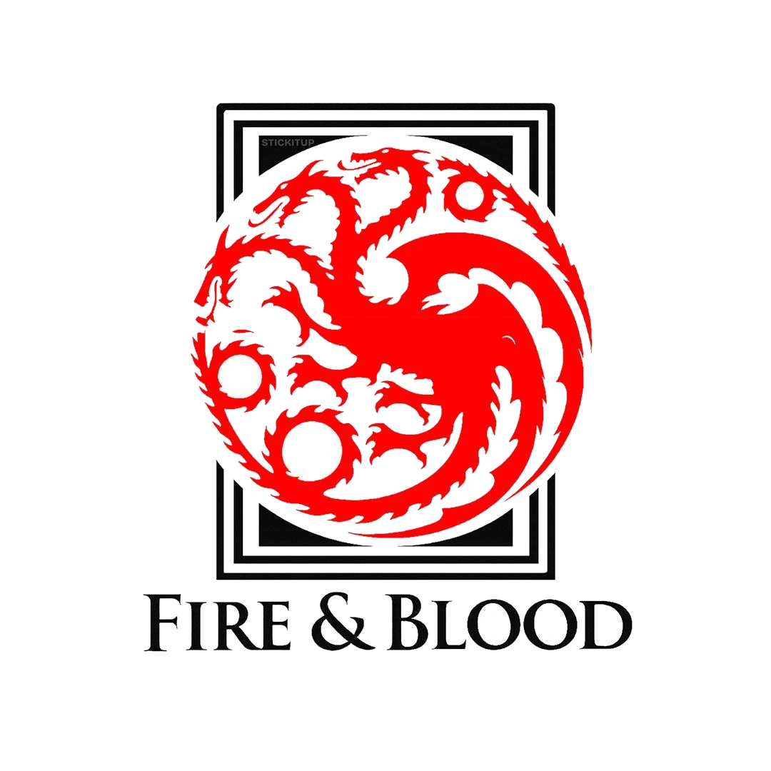 Fire and Blood Sticker